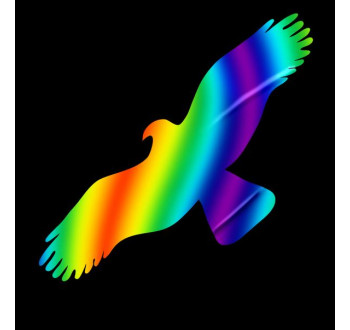 Silueta dravce z holografické folie Fantasy Direct rainbow (166 x 404 mm)