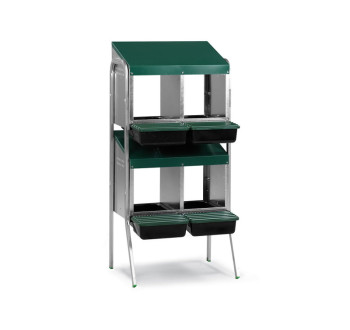 Snáškové hnízdo pro slepice se sběrným košíkem na vejce GAUN 10136 čtyřmístné na nožičkách