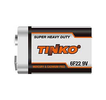 Baterie TINKO 9V 6F22, Zn-Cl - 1 ks