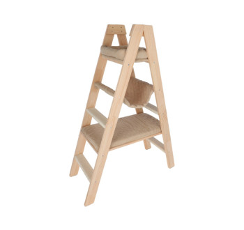 Žebřík pro kočky KERBL 80921 LADDER, 134x39,5x97cm, přírodní / béžová