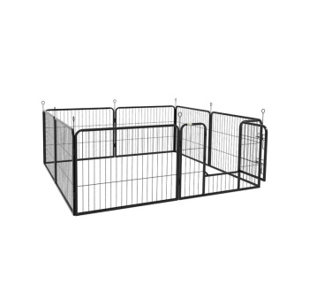 Výběh pro psy a další zvířata PAWHUT D06-107V02BK, 8 panelů, 80x60 cm