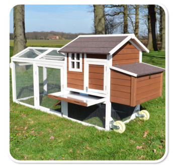 Dřevěný mobilní kurník HAVAJ, 2480x1150x760 mm
