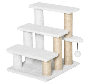 Schůdky pro psy a kočky PAWHUT D06-093V01, bílé, 45x40x48 cm