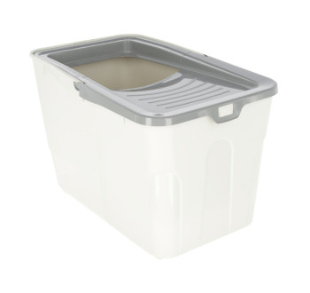 Kočičí toaleta s naběračkou KERBL 80990 BUXO, 56x39x38,5cm, šedomodrá