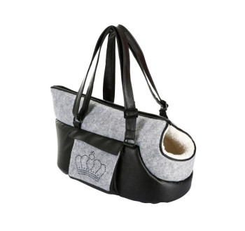 Cestovní taška pro psa KERBL 80362 CHIARA, 40x20x21 cm, šedo-černá