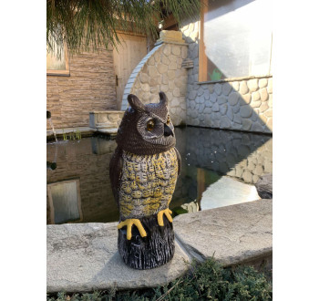 Plašič ptáků Sova 43cm /svítící oči, otáčející se hlava