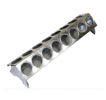 Žlabové krmítko kovové pro drůbež - 40 cm - kruhové díry - 032.20