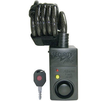 Security Plus AL07 lankový zámek s alarmem, s detektorem pohybu, zámek s klíčem, černá