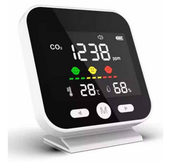 Detektor oxidu uhličitého CO2 s měřením teploty a vlhkosti Hütermann CO2-89, Měřič ’vydýchanosti vzduchu’