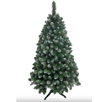 Umělá vánoční borovice s šiškami - stříbrná 100 cm