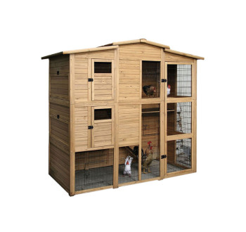 Kurník pro slepice dvoupatrový, s výběhem KERBL 222x115x200cm