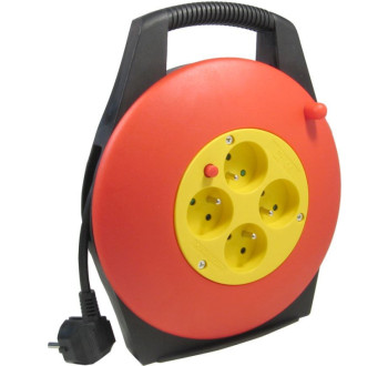 Prodlužovací přívod 10m-naviják,4x10A, 3x1mm2