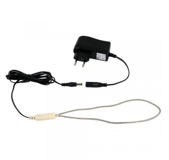 Vyhřívací topný kabel 12 V / 6W s adaptérem, nerezové opletení