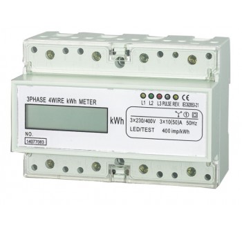 Elektroměr na DIN lištu třífázový digitální měřič spotřeby wattmetr Hutermann HT-353D