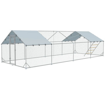 Výběh pro drůbež s bidlem PAWHUT D51-436V03SR, 3x8x1,95m
