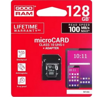 Karta paměťová GOODRAM micro SD 128 GB s adaptérem