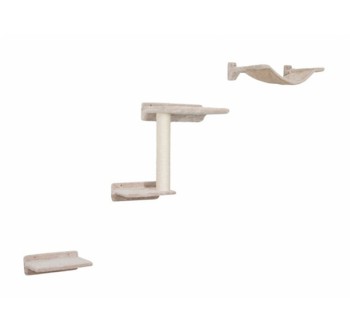 Škrabadlo pro kočky KERBL ZUGSPITZE - sada nástěnných pater, béžová, 5 ks