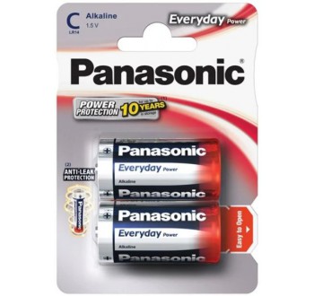 Baterie C (R14) alkalická PANASONIC Everyday Power 2BP (blistr 2 kusy)