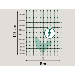 Vodivá síť pro drůbež KERBL 106 cm x 15 m / 2 hroty