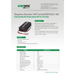 Měnič napětí Carspa CNT2412-30A/24V na 12V, 360W