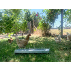 Žlabové krmítko pro slepice, drůbež CF033.20 - 13x75cm, široké otvory, pozinkované