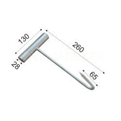 Hák manipulační s trubkou, nerez 8x260 mm