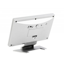 APT Digitální budík s teploměrem stříbrný