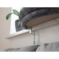 Pelíšek pro kočky na parapet KERBL 55x35x10 cm, šedý