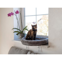 Pelíšek pro kočky na parapet KERBL 55x35x10 cm, šedý