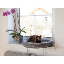 Pelíšek pro kočky na parapet KERBL 55x35x10 cm, šedý