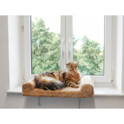 Pelíšek pro kočky, lehátko na parapet KERBL 56x36x7cm, béžové