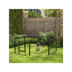 Výběh pro psy a další zvířata PAWHUT D06-107V02BK, 8 panelů, 80x60 cm