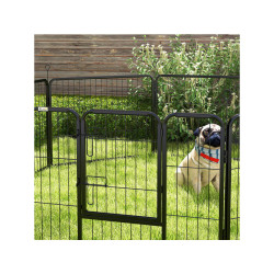 Výběh pro psy a další zvířata PAWHUT D06-107V02BK, 8 panelů, 80x60 cm