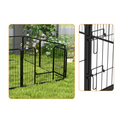 Výběh pro psy a další zvířata PAWHUT D06-107V02BK, 8 panelů, 80x60 cm