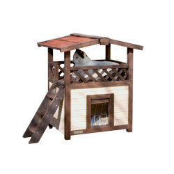 Zateplená bouda pro kočky KERBL 4-SEASON DELUXE 88x57x77cm