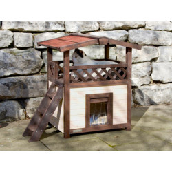 Zateplená bouda pro kočky KERBL 4-SEASON DELUXE 88x57x77cm