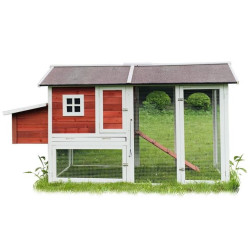 Dřevěný kurník MILÁNO RED MAXI, 2200x740x1200 mm