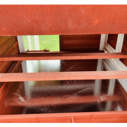 Dřevěný kurník MILÁNO RED MAXI, 2200x740x1200 mm