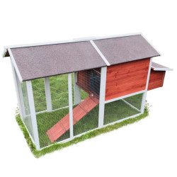 Dřevěný kurník MILÁNO RED MAXI, 2200x740x1200 mm