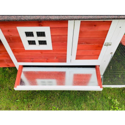 Dřevěný kurník MILÁNO RED MAXI, 2200x740x1200 mm