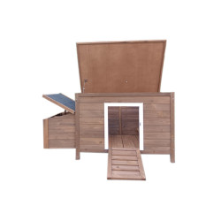 Dřevěný kurník a husník HRADEC Brown, 1360x740x710 mm