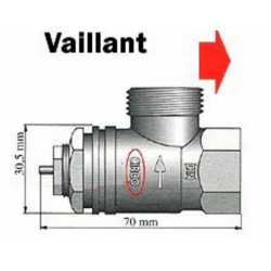 Mosazný adaptér termostatického ventilu Vaillant 700097 vhodný pro topné těleso