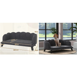 Pohovka pro psy PAWHUT D04-153CG, tmavě šedá, 98,5x60,5x35,5 cm