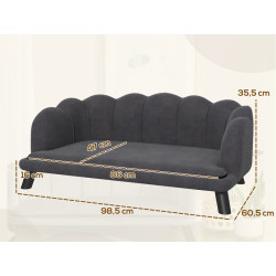 Pohovka pro psy PAWHUT D04-153CG, tmavě šedá, 98,5x60,5x35,5 cm