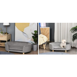 Pohovka pro psy PAWHUT D04-167GY, světle šedá, 86x55x33 cm