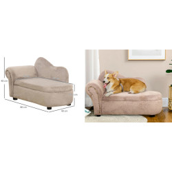 Pohovka pro psy PAWHUT D04-188BG, béžová, 80x40x46 cm