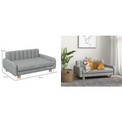 Pohovka pro psy PAWHUT D04-271V00GY, šedá, 94x61x40 cm