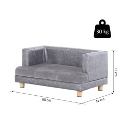 Pohovka pro psy PAWHUT D04-135, šedá, 68x41x32 cm