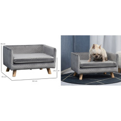 Pohovka pro psy PAWHUT D04-159CG, tmavě šedá, 64x45x36 cm