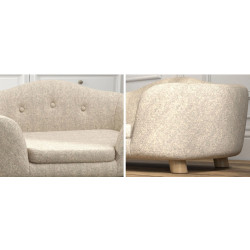 Pohovka pro psy PAWHUT D04-196CW, krémově bílá, 70x47x30 cm